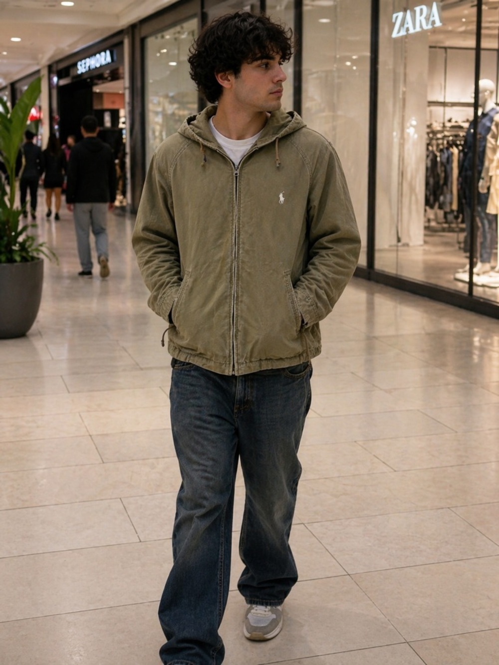 Ralph Lauren Olive Hooded Windbreaker Jacket